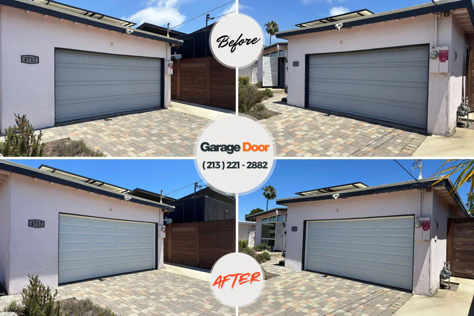 Before and after: garage door repair Woodbourne, PA